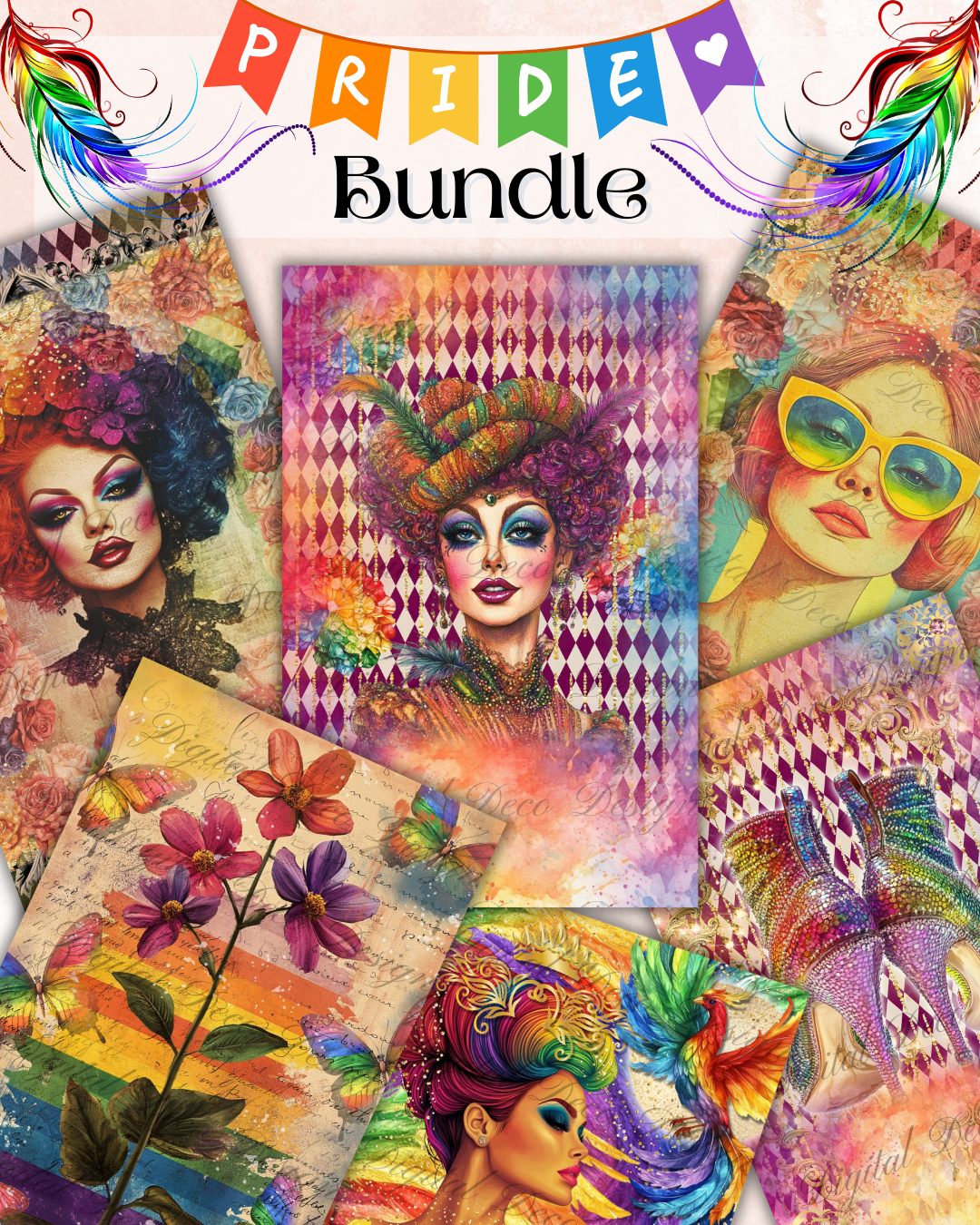 Pride Bundle N063 (6 Designs)-Decoupage Paper