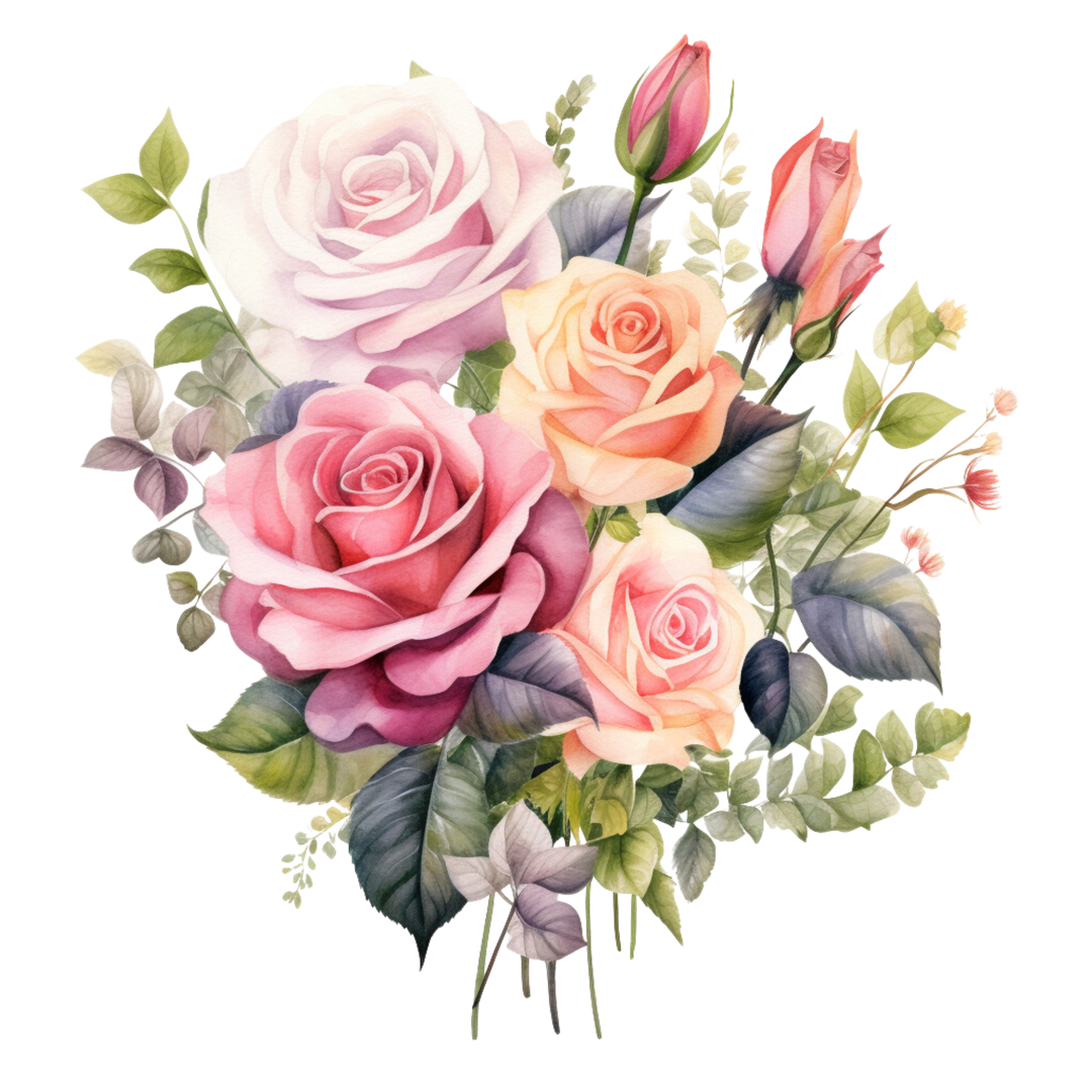 Rose Bouquet 3 (#D085)-Digital Deco Designs