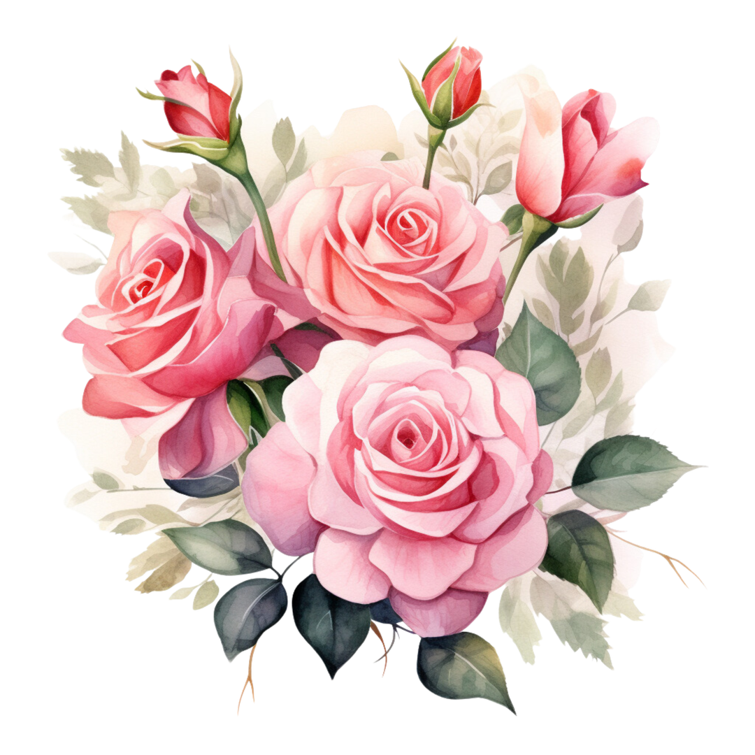 Rose Bouquet 5 (Membership Download) (#D087) - Digital Deco Designs