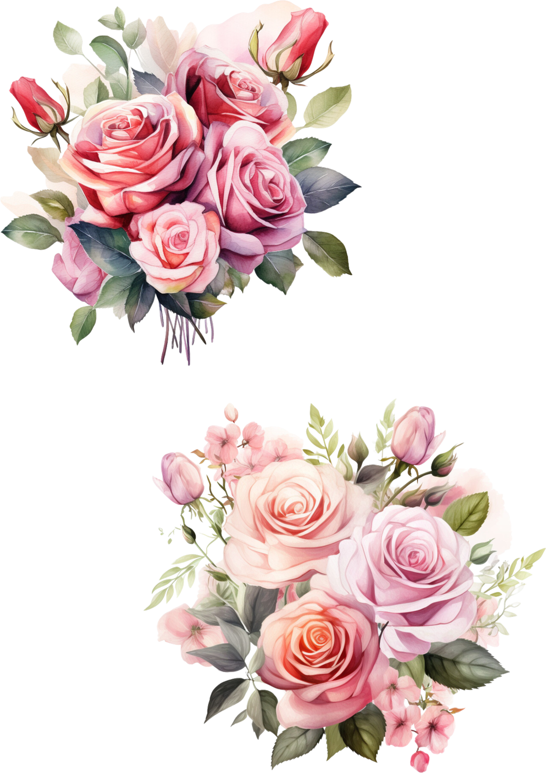 Rose Bouquet Combo Duo 1 (#D089)-Digital Deco Designs