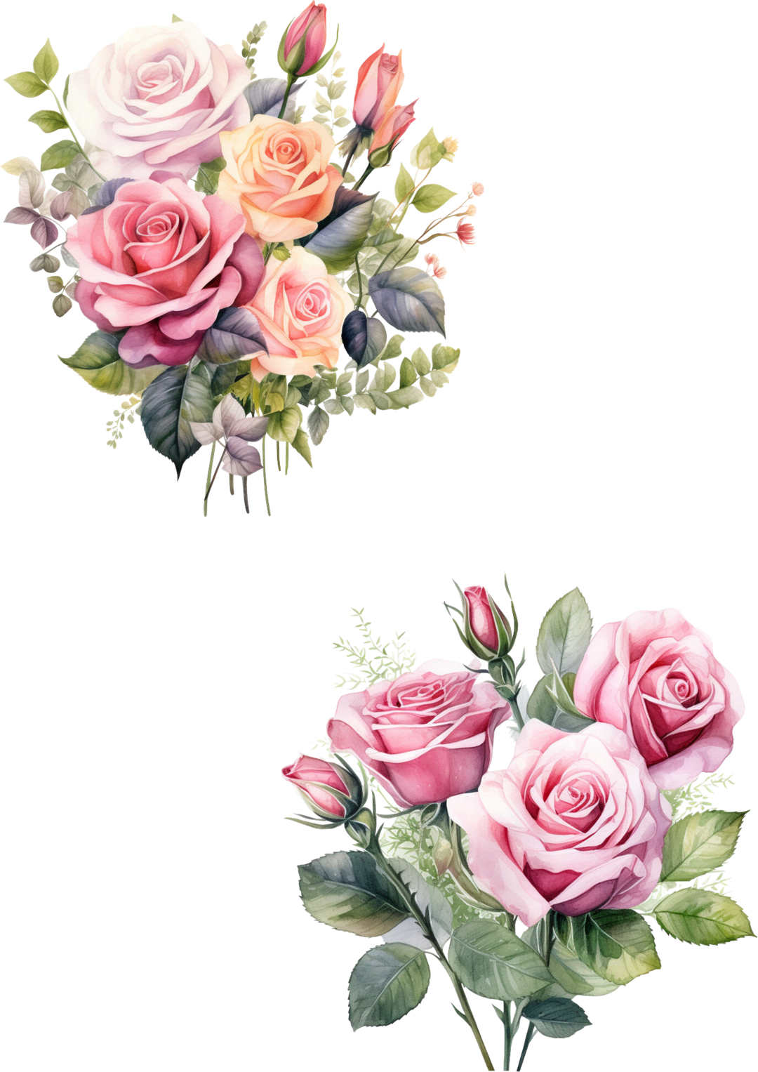 Rose Bouquet Combo Duo 2 (#D090)-Digital Deco Designs