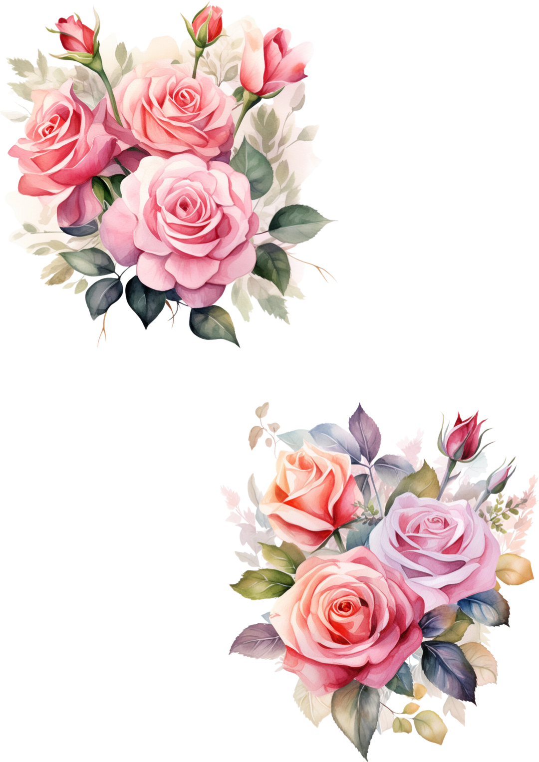 Rose Bouquet Combo Duo 3 (#D091)-Digital Deco Designs