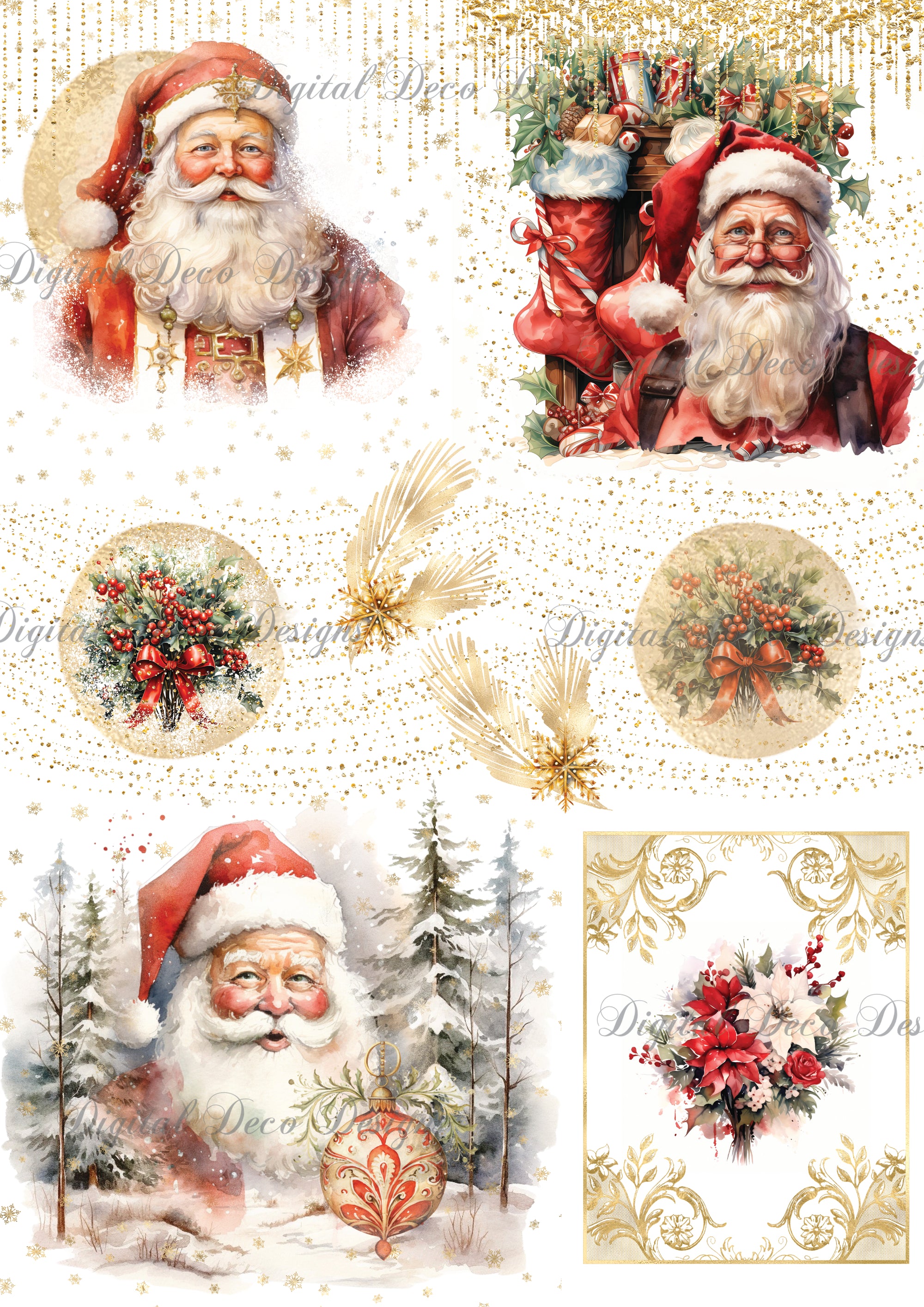 Santa Ephemera Collage Sheet (#D100)