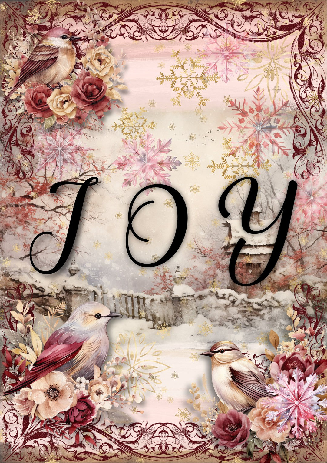 Snowflake Sparkle Rose Edition (#E011)-Digital Deco Designs