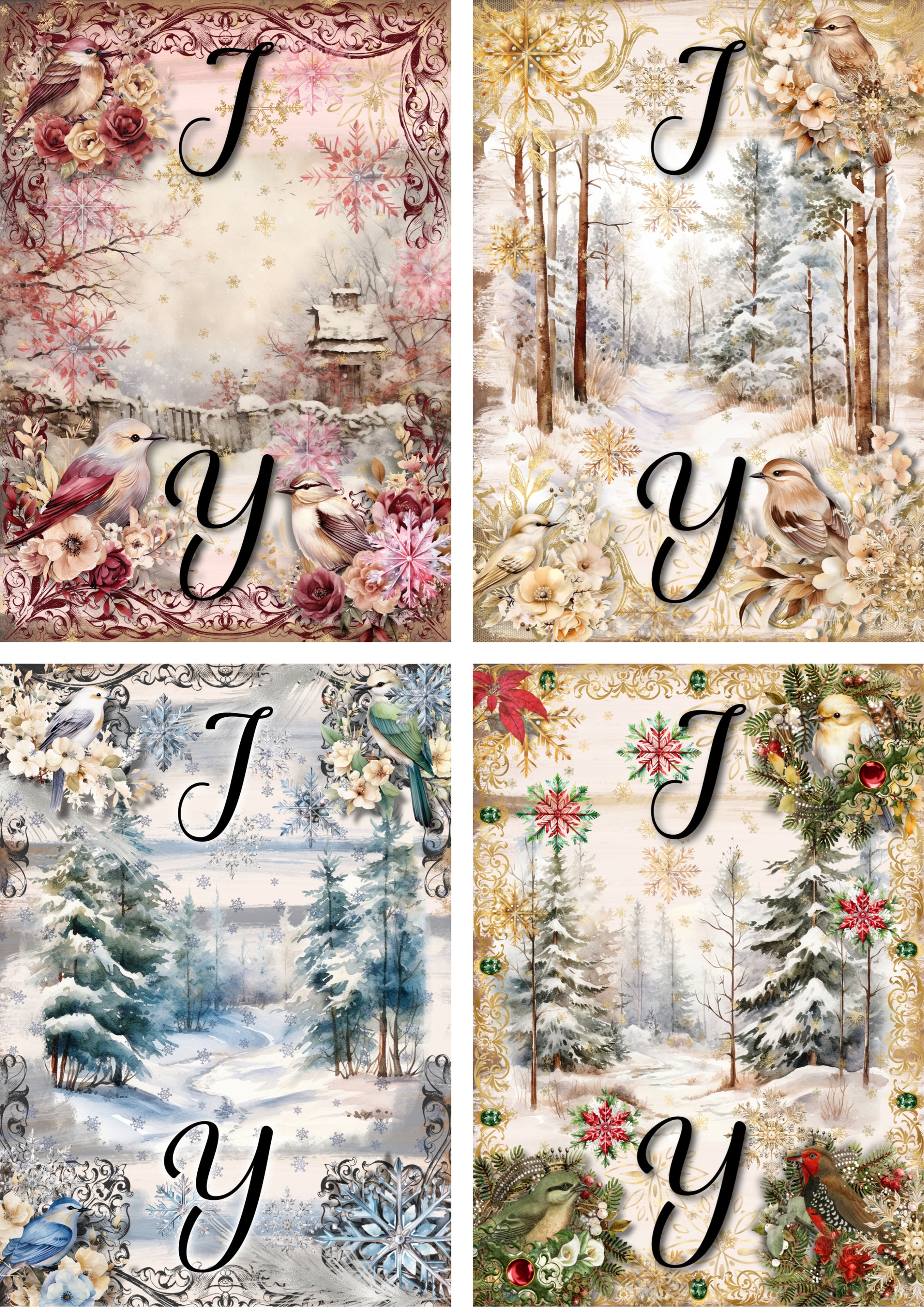 Snowflake Sparkle (Totally Dazzled Style) Collage Sheet Minis (#E007)