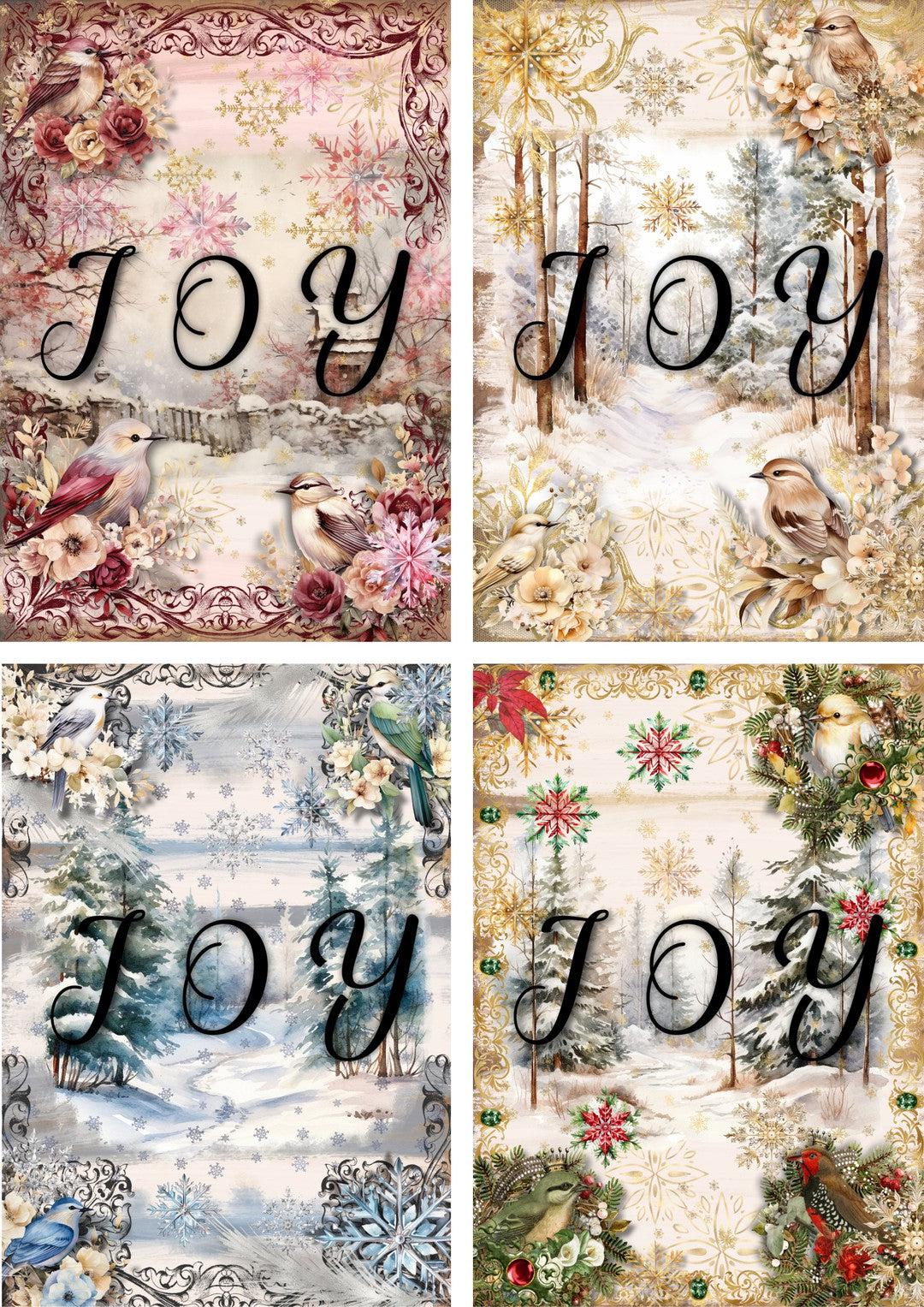 Snowflake Sparkle Collage Sheet Minis (#E009)-Digital Deco Designs