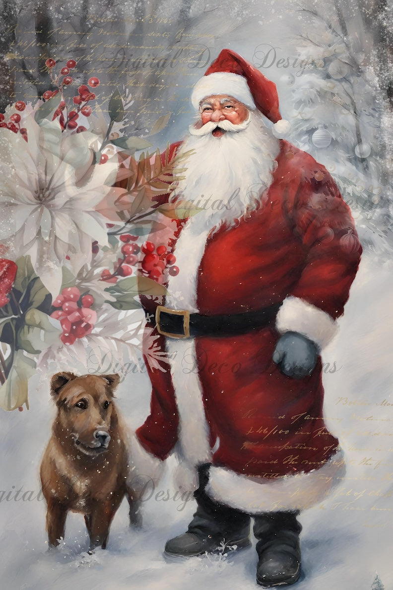 Snowy Santa 1 (Membership Download) (#H026)-Decoupage Paper