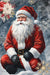 Snowy Santa 3 (#H028)-Decoupage Paper