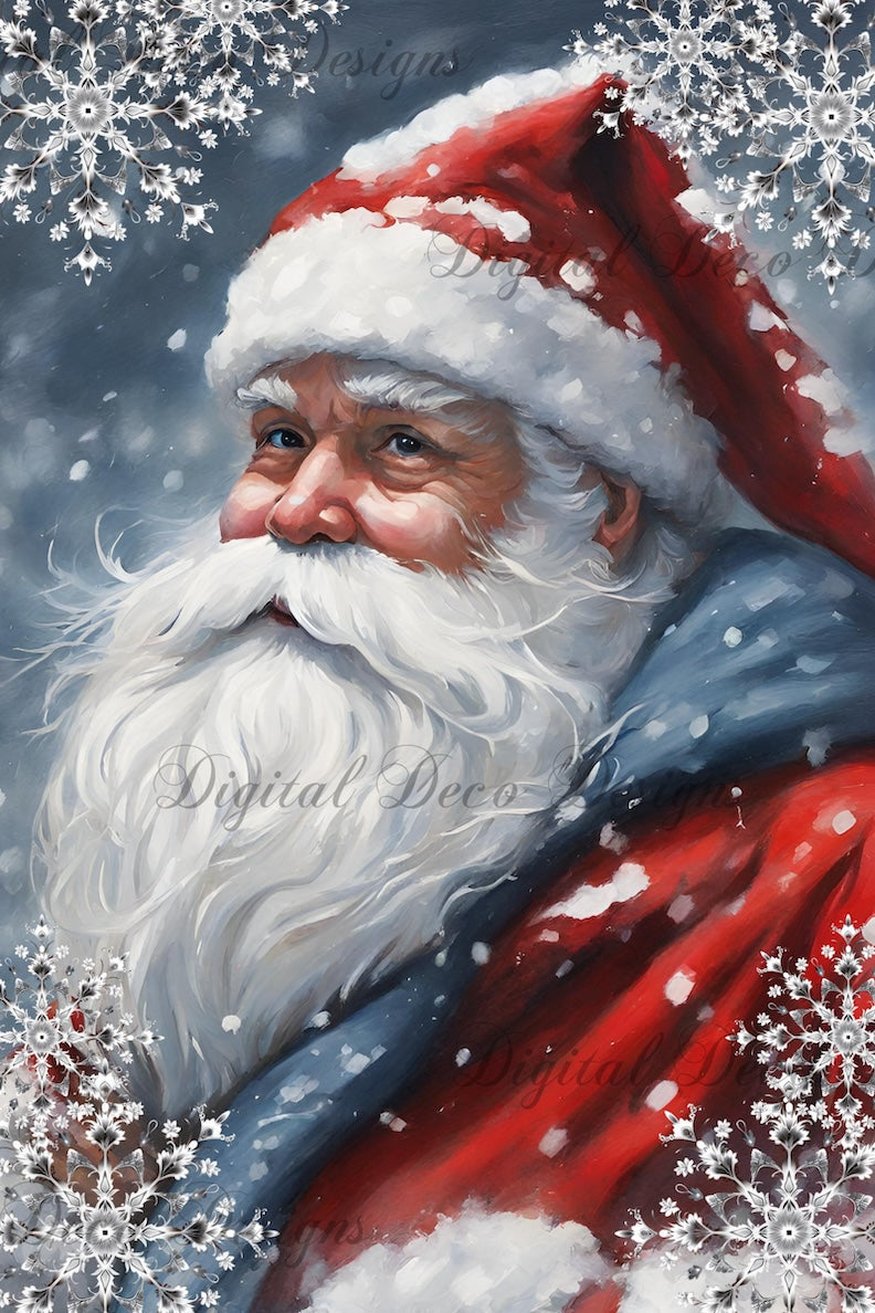 Snowy Santa 6 (#H031)-Digital Deco Designs