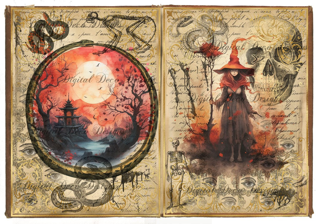 Spell Book 3 (#E015)-Digital Deco Designs