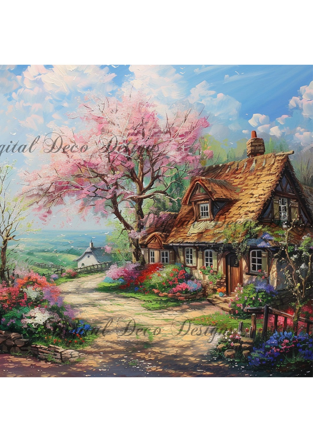 Spring Cottage 2 (Exclusive Members Design) (#G039)-Digital Deco Designs