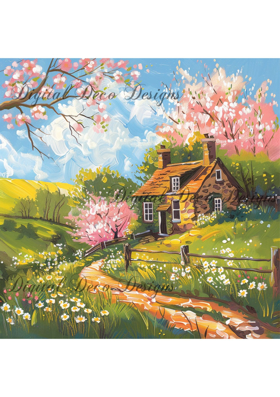 Spring Cottage 3 (Exclusive Members Design) (#G040)-Digital Deco Designs