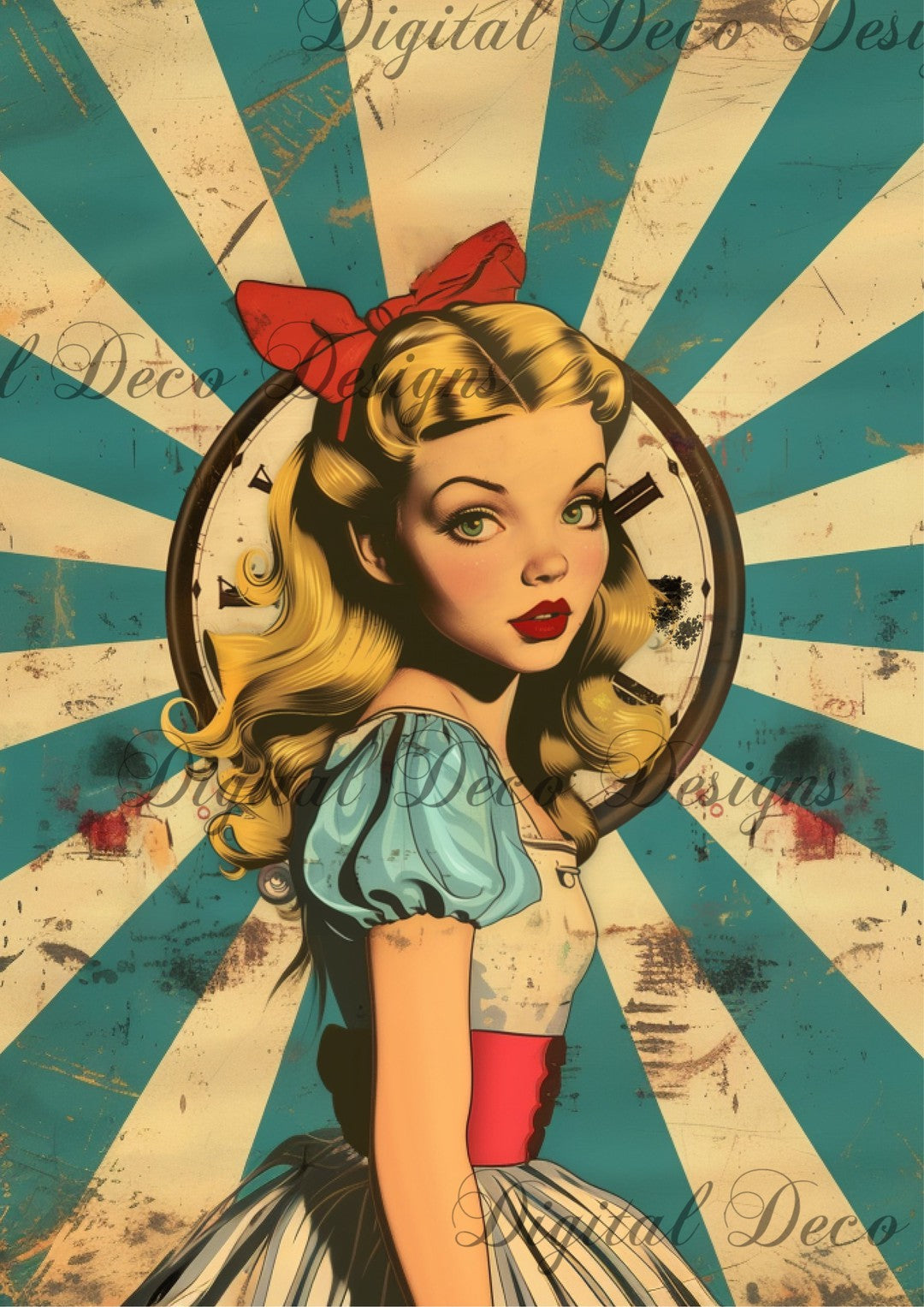 Stumbled: Vintage Alice (Exclusive Members Designs) (#F046) (Exclusive Members Design)-Digital Deco Designs