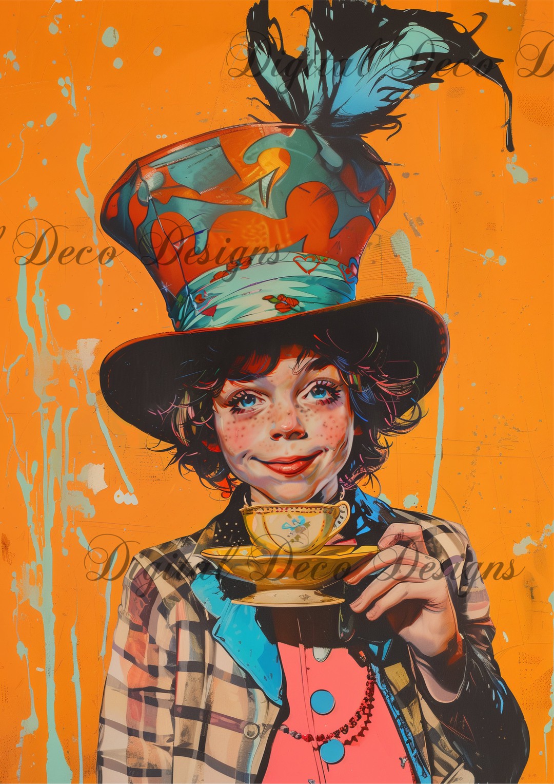 Stumbled: Vintage Mad Hatter (Exclusive Members Designs) (#F049) (Exclusive Members Design)-Digital Deco Designs