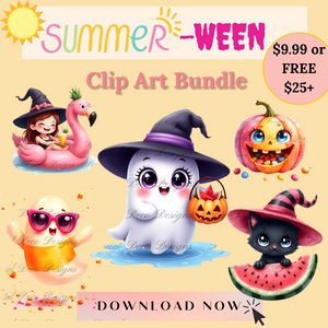 Summerween Clip Art Bundle (Digital Download Only)-Decoupage Paper