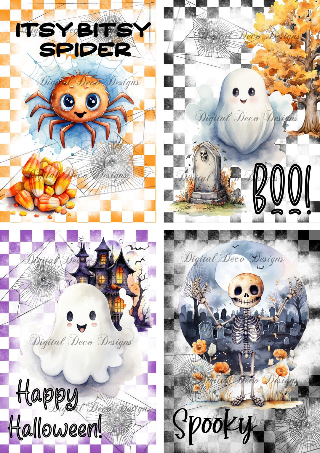Sweet Spookies Collage Sheet (#E048)-Digital Deco Designs