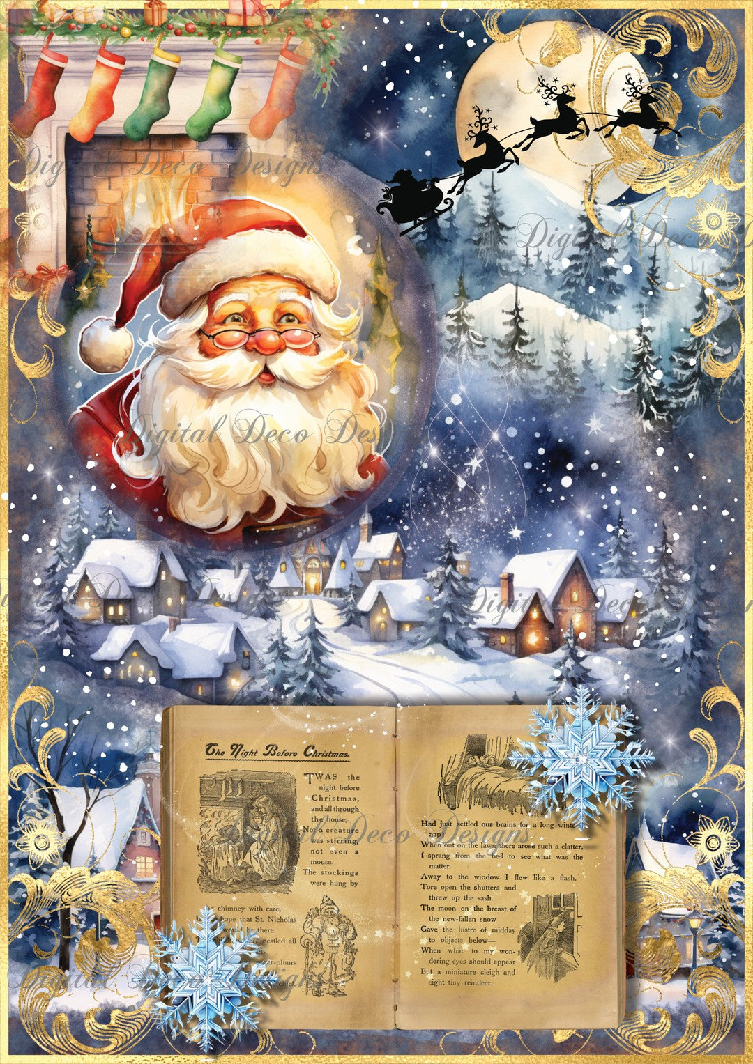 The Night Before Christmas (#E053)-Digital Deco Designs