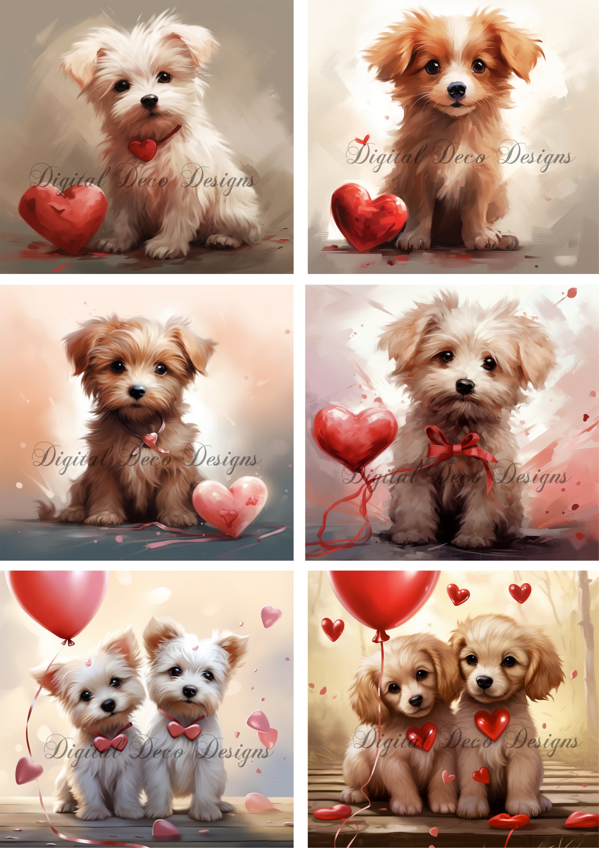 Love Lap Dogs Collage Sheet Square Minis (#C054)