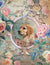 Dreamy Floral Golden Retriever 1 (Print Only) (#G078)-Decoupage Paper