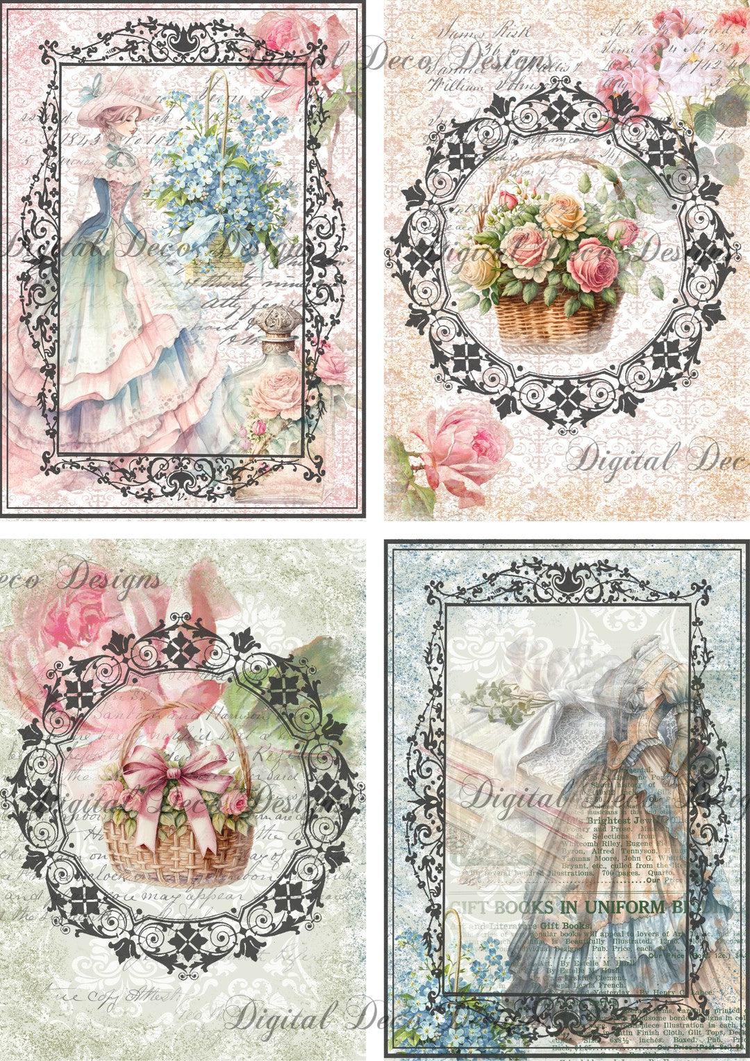Victorian Collage Sheet 1 (#E069)-Digital Deco Designs