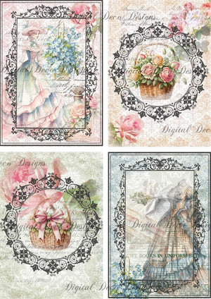 Victorian Collage Sheet 1 (#E069)-Digital Deco Designs