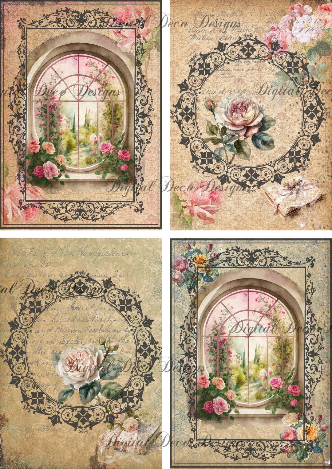 Victorian Collage Sheet 2 (#E070)-Digital Deco Designs
