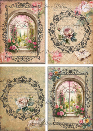 Victorian Collage Sheet 2 (#E070)-Digital Deco Designs