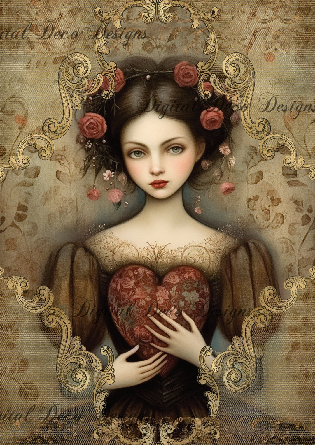 Lost Love Victorian Woman (#C046)-Digital Deco Designs