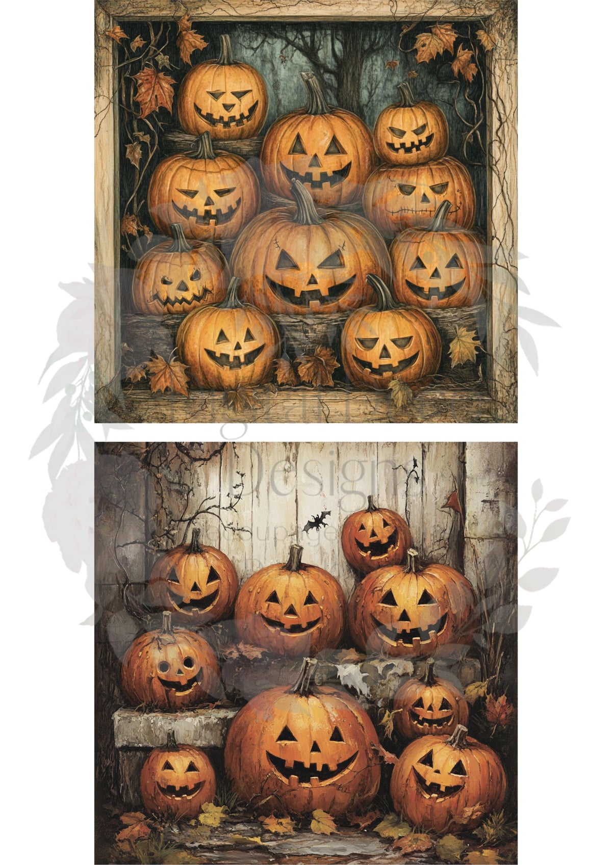 Vintage Jack-o-lantern Patch (#I068)-Digital Deco Designs