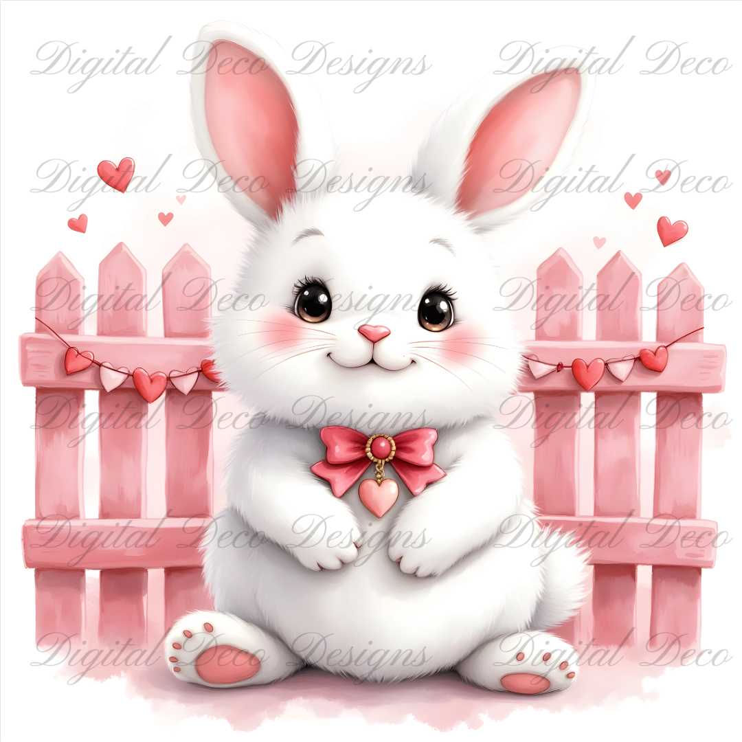 Be Mine Bunny N099-Decoupage Paper