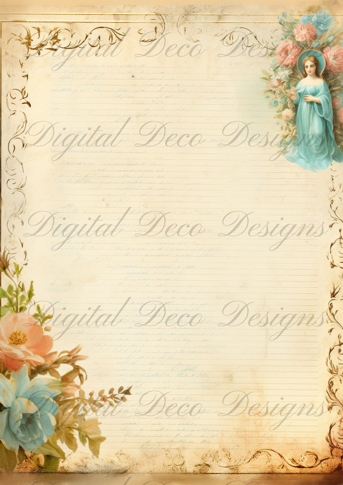 Christian Background Paper N034-Digital Deco Designs
