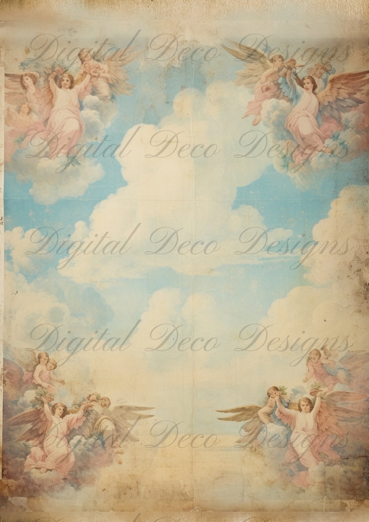 Christian Skies Background Paper N036-Digital Deco Designs