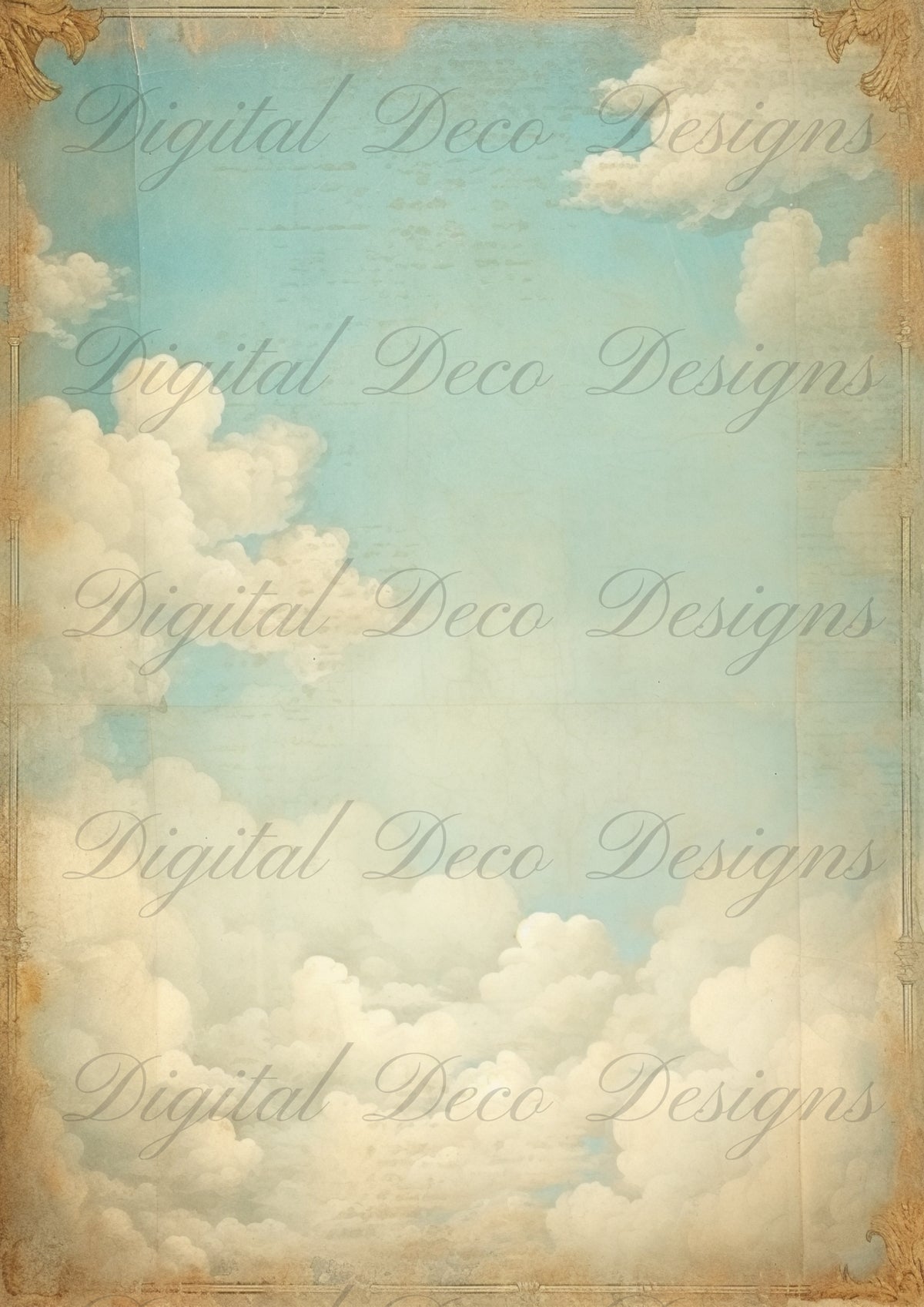 Christian Skies Background Paper N037-Digital Deco Designs