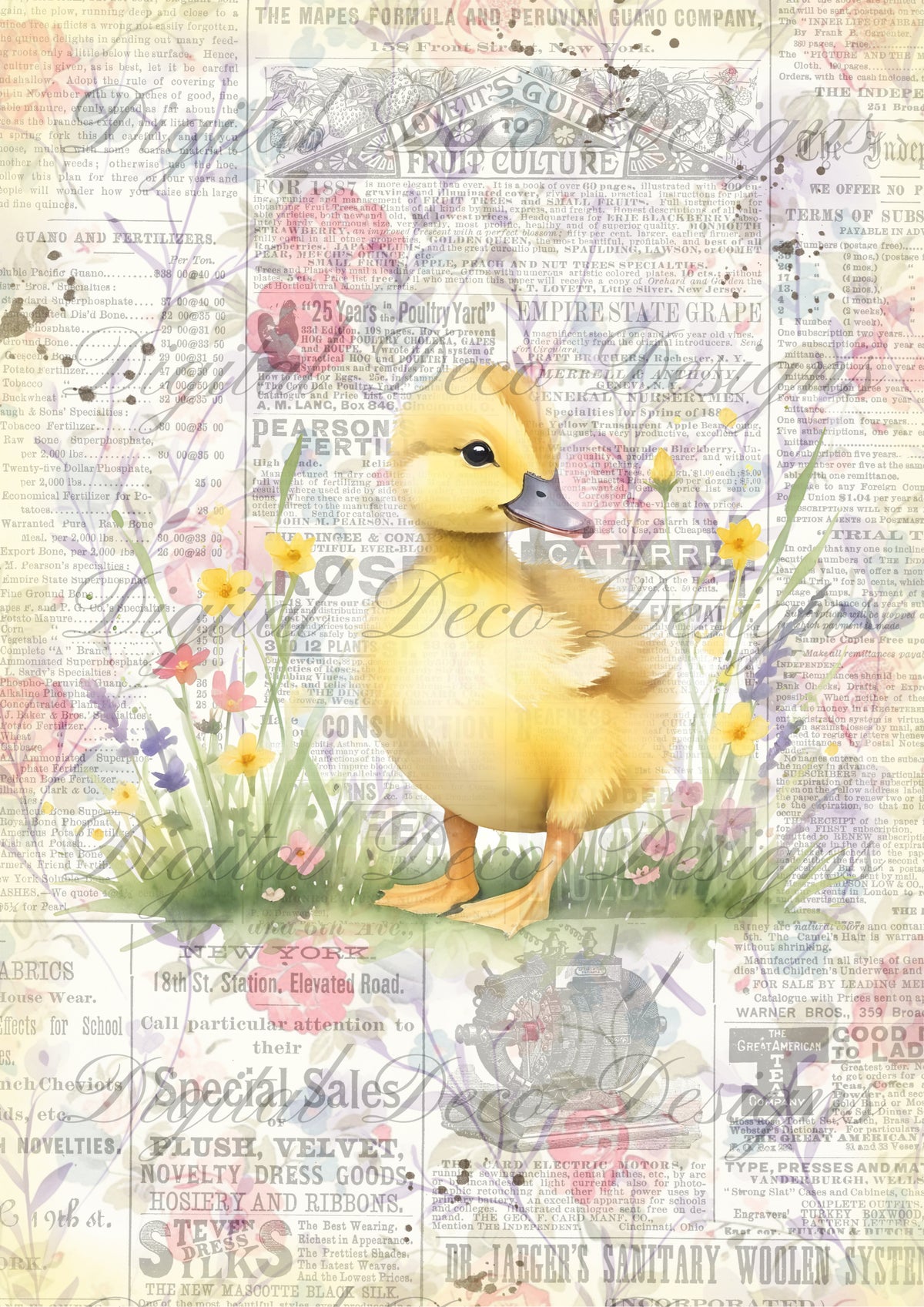Cottage Duck N028-Digital Deco Designs