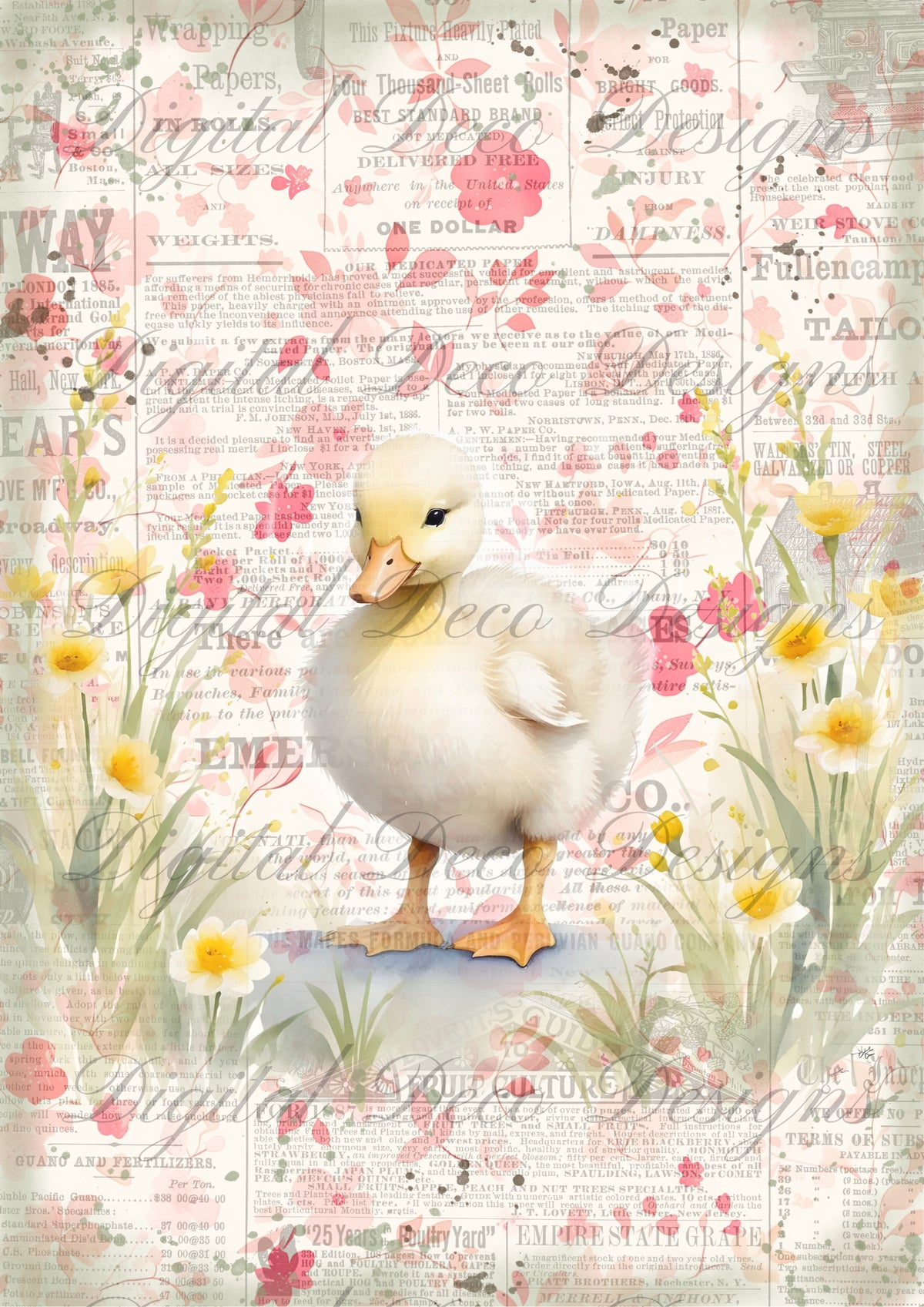 Cottage Duck N029-Digital Deco Designs