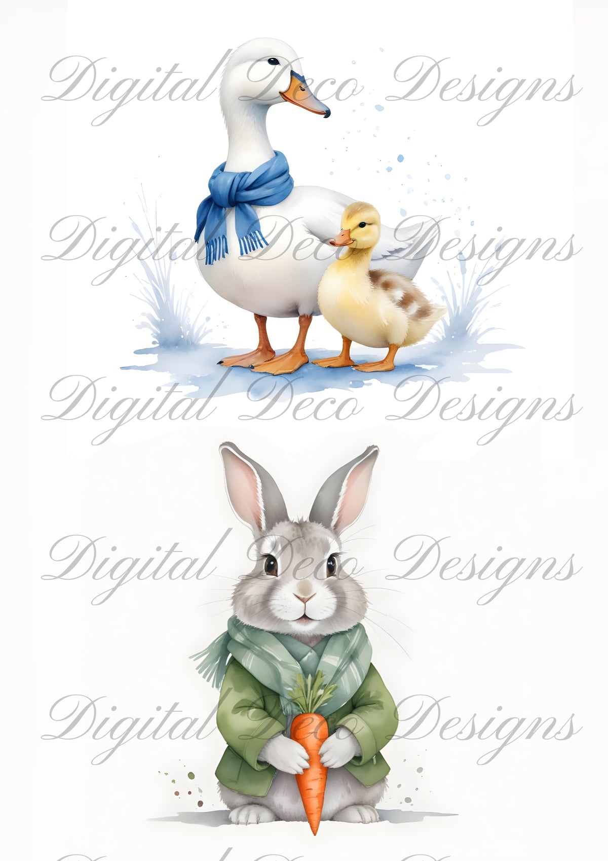 Ducks and Rabbit Combo N020-Digital Deco Designs