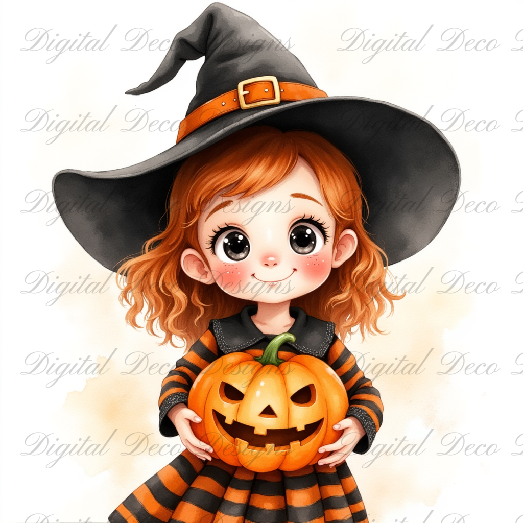 &quot;Flicker&quot; Clip Art Witch Digital Download Only-Decoupage Paper