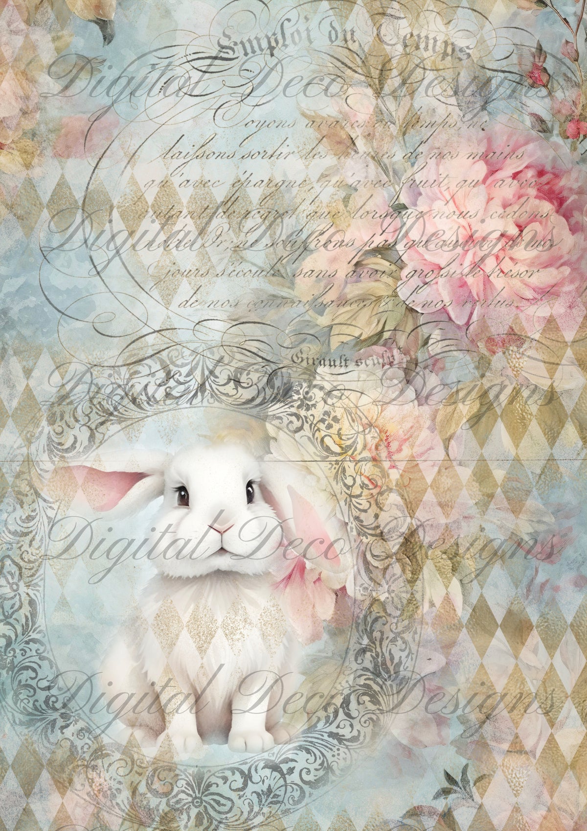 Fluff Bunny M089-Digital Deco Designs