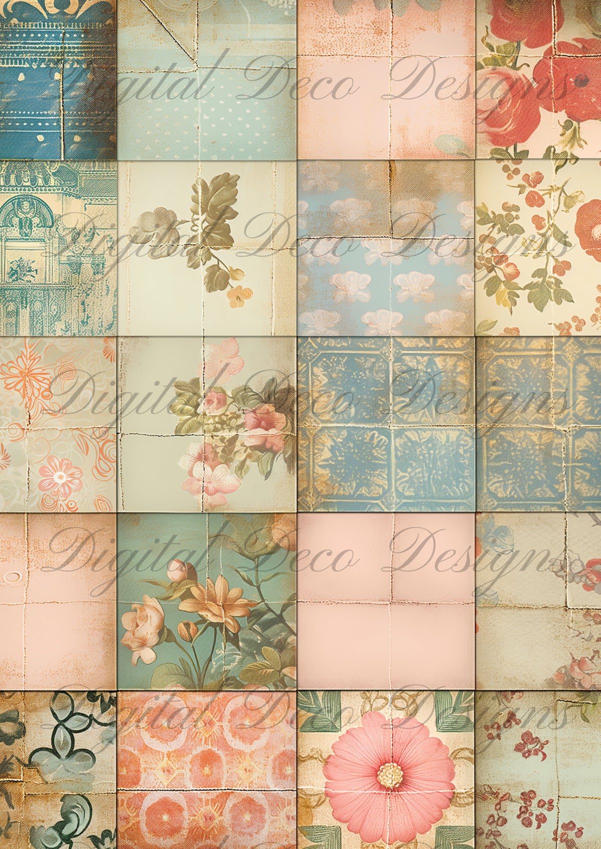 Junk Journal Flowers M052-Digital Deco Designs