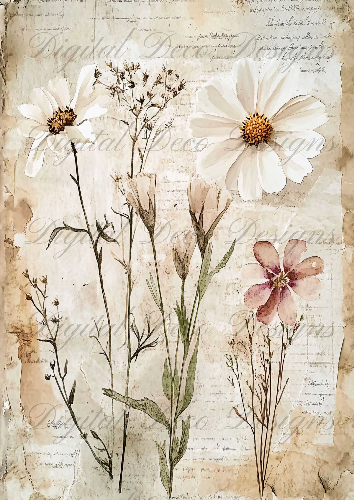 Muted Wildflowers L0094-Digital Deco Designs