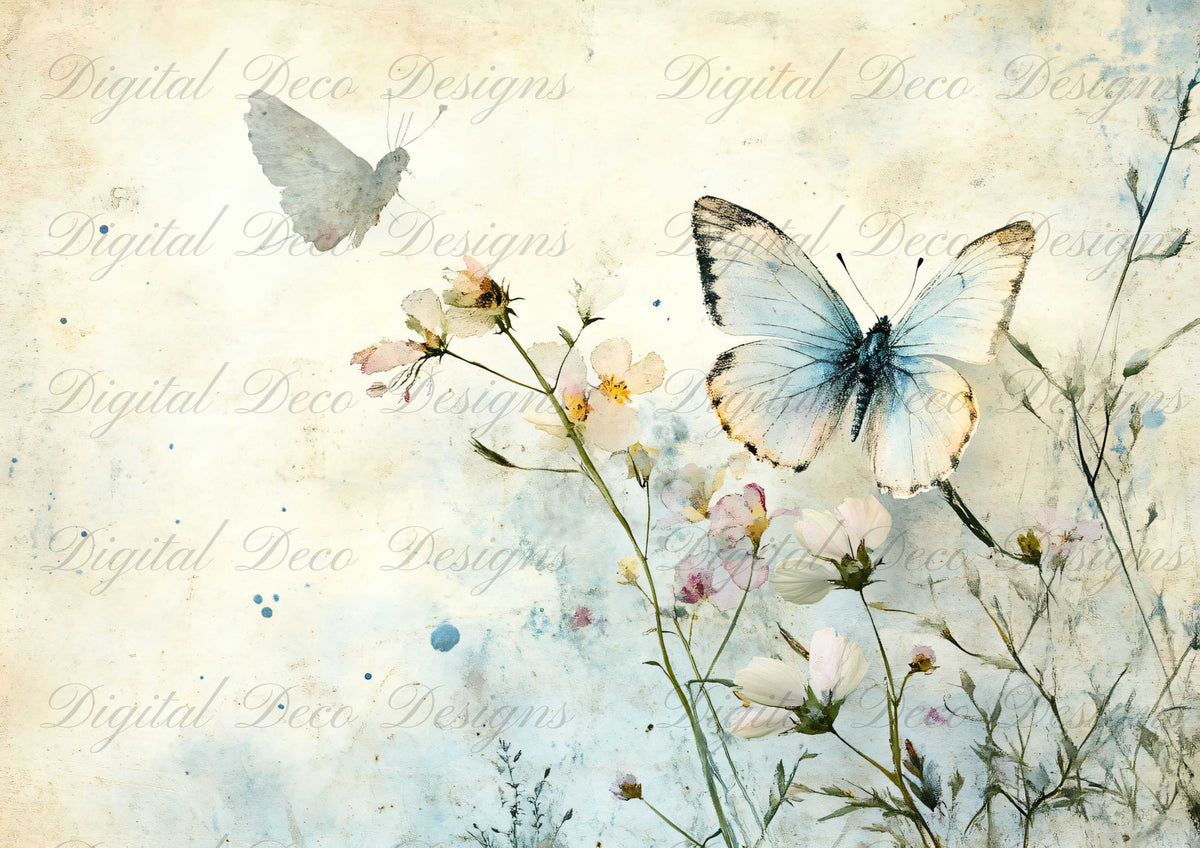 Muted Wildflowers M004-Digital Deco Designs