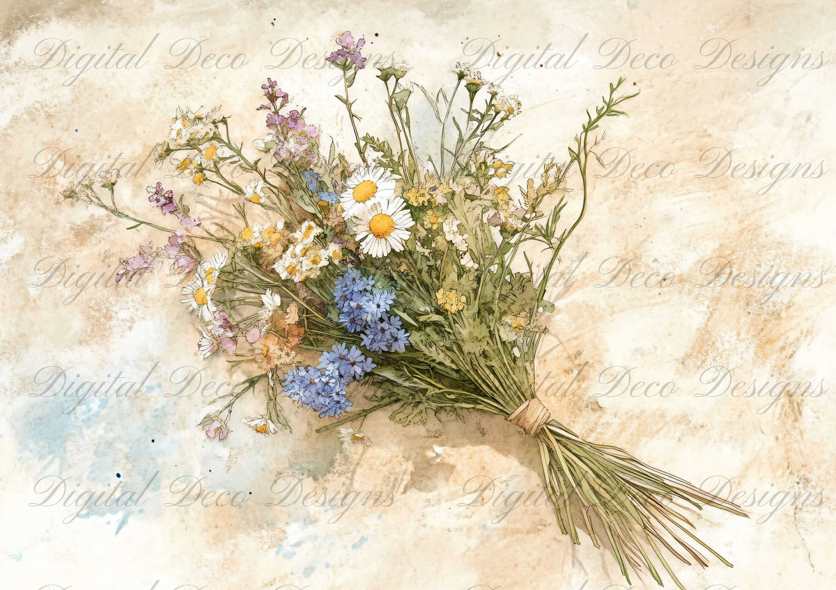 Muted Wildflowers M007-Digital Deco Designs