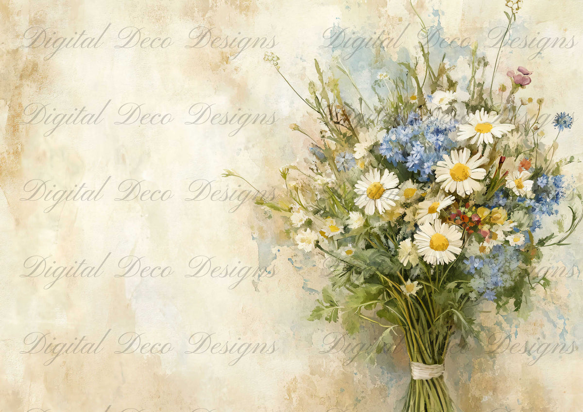 Muted Wildflowers M008-Digital Deco Designs