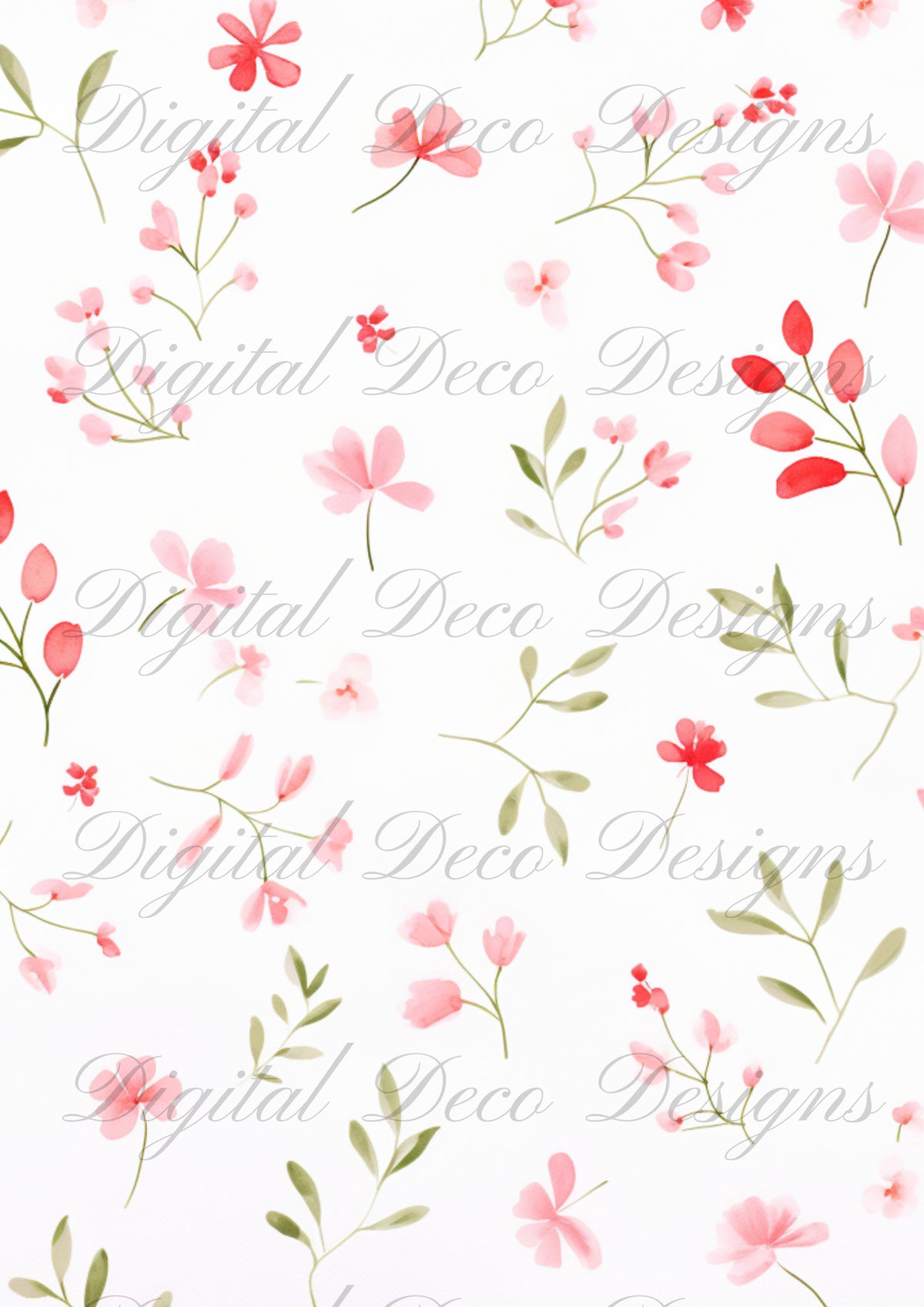 Pretty Pink Floral Patterns M017-Digital Deco Designs