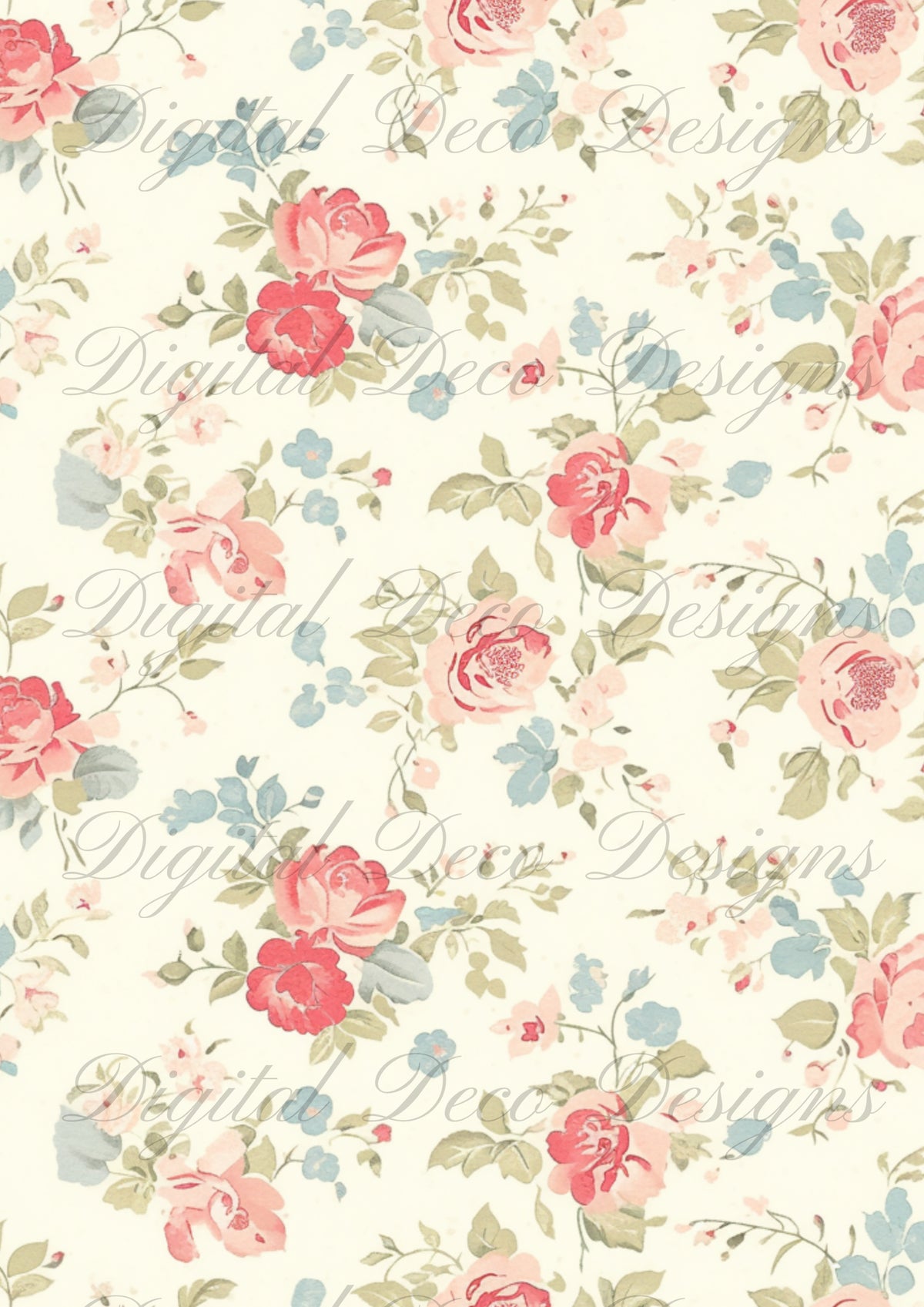 Pretty Pink Floral Patterns M018-Digital Deco Designs