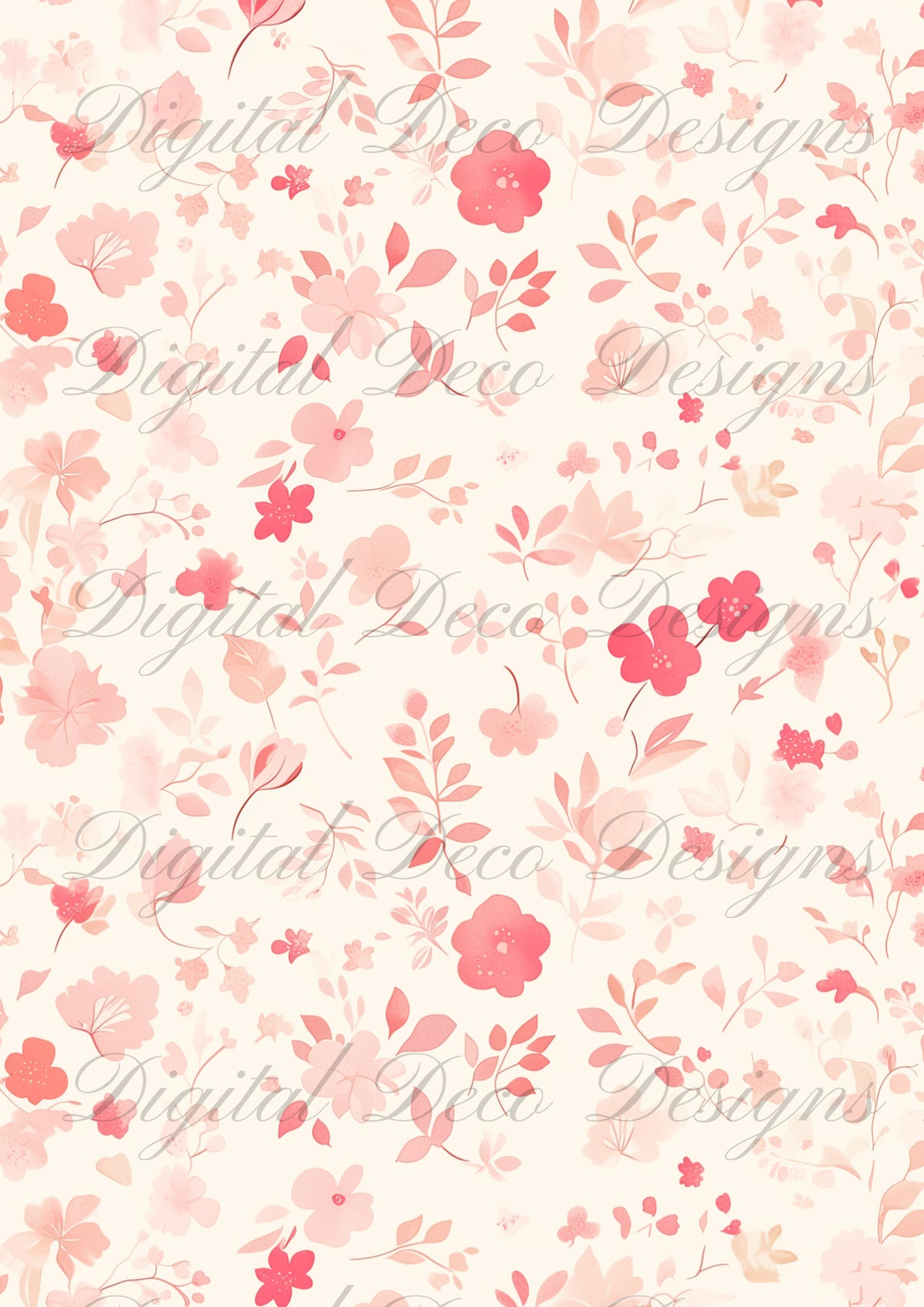 Pretty Pink Floral Patterns M019-Digital Deco Designs