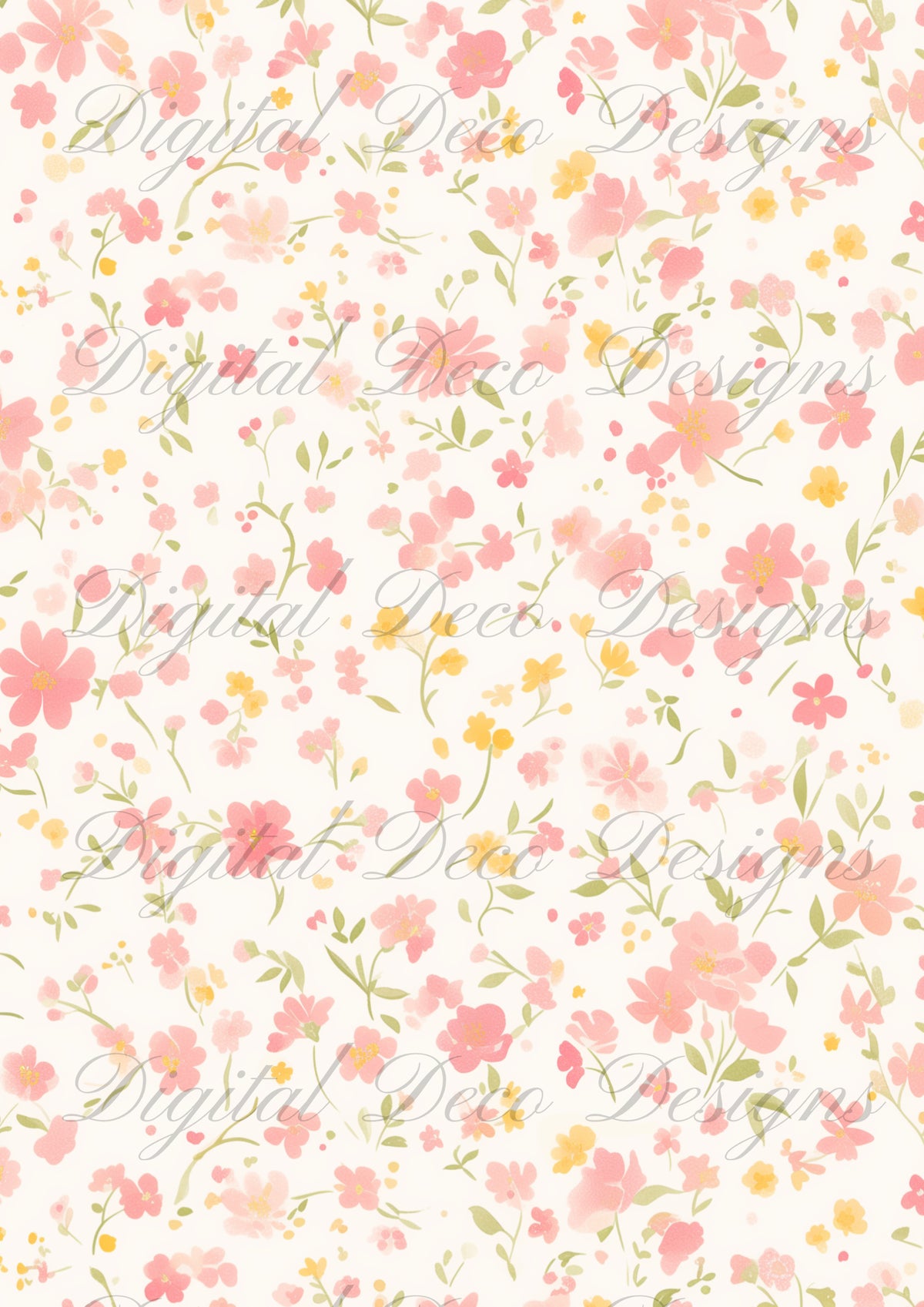 Pretty Pink Floral Patterns M020-Digital Deco Designs