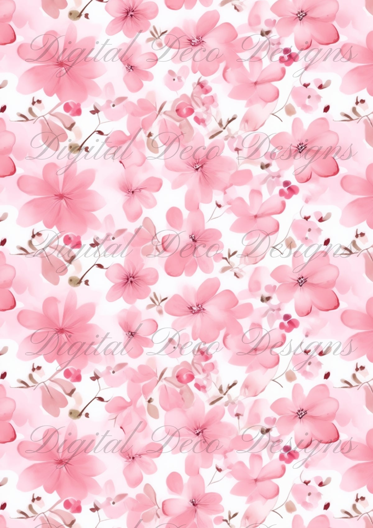 Pretty Pink Floral Patterns M022-Digital Deco Designs