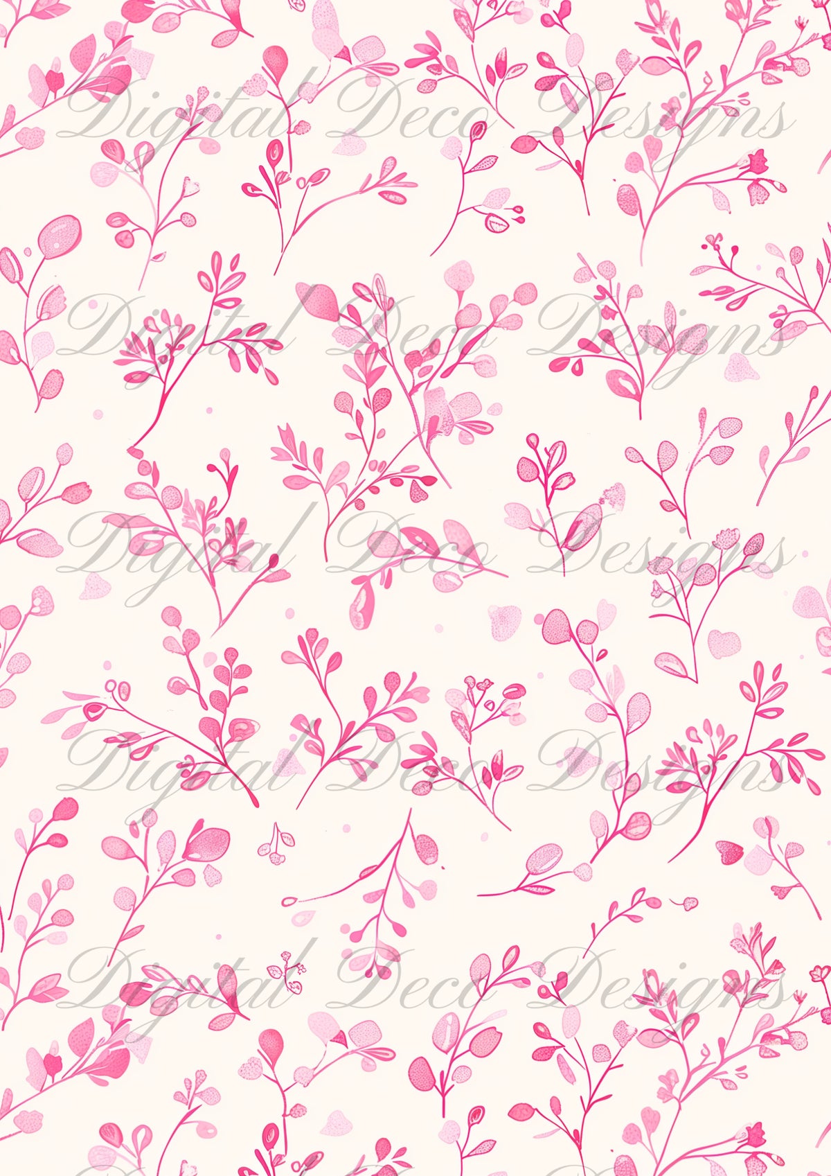 Pretty Pink Floral Patterns M024-Digital Deco Designs
