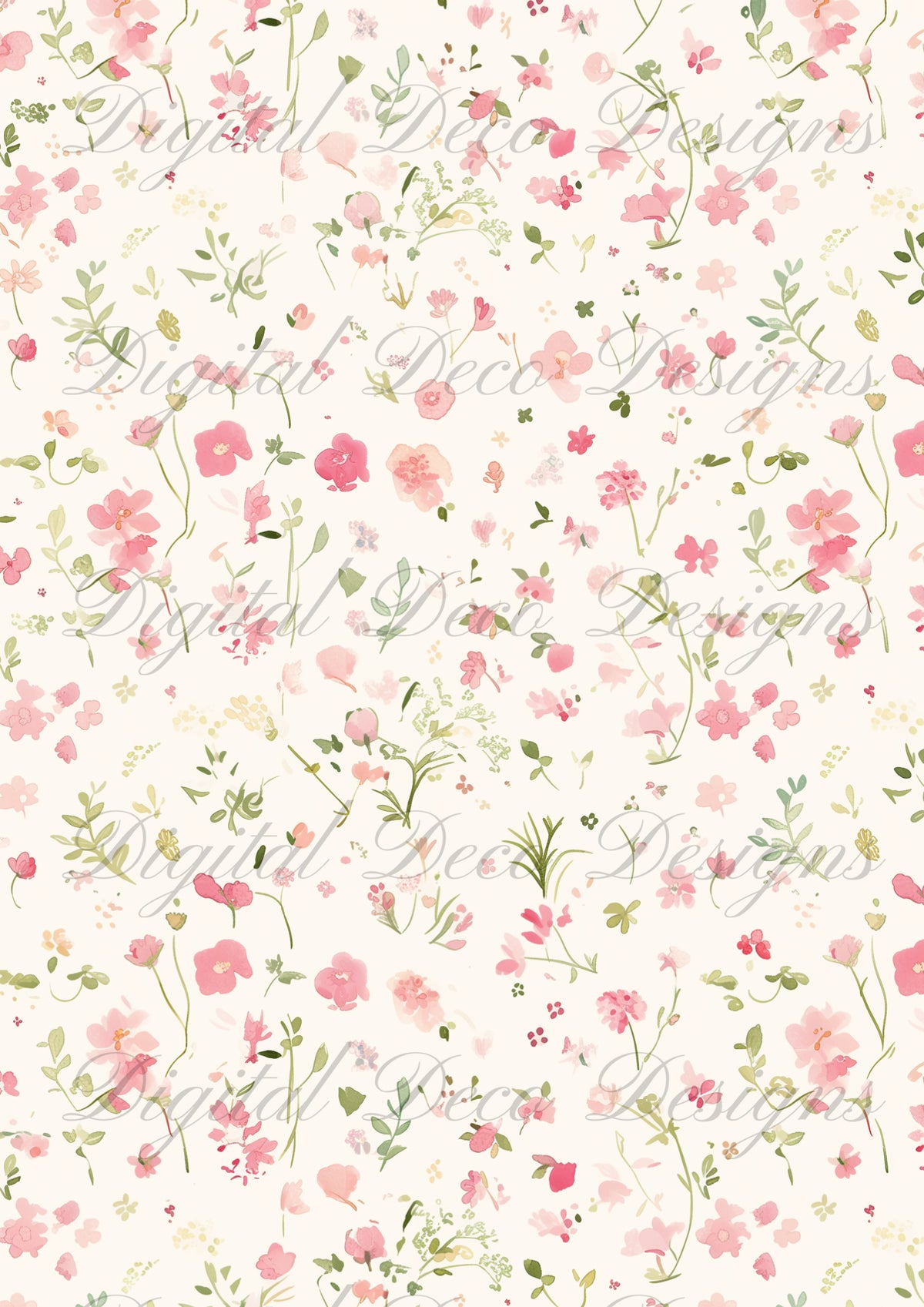Pretty Pink Floral Patterns M025-Digital Deco Designs
